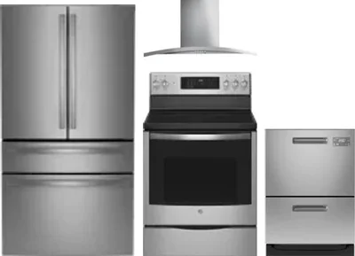 4 Piece Package Includes Refrigerator, Range, Hood And Dishwasher